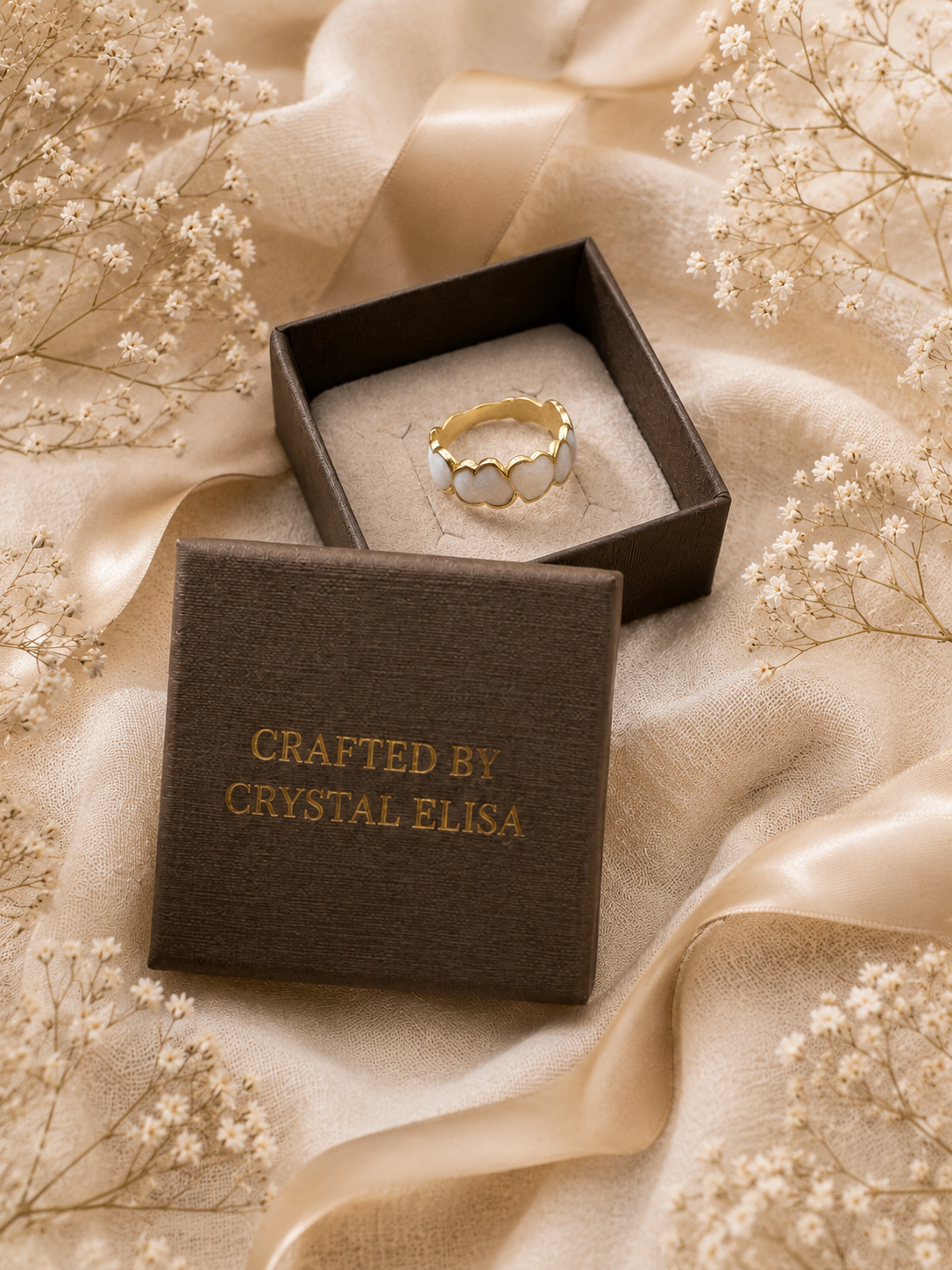 Sienna Promise Ring: Gold Mother of Pearl Ring
