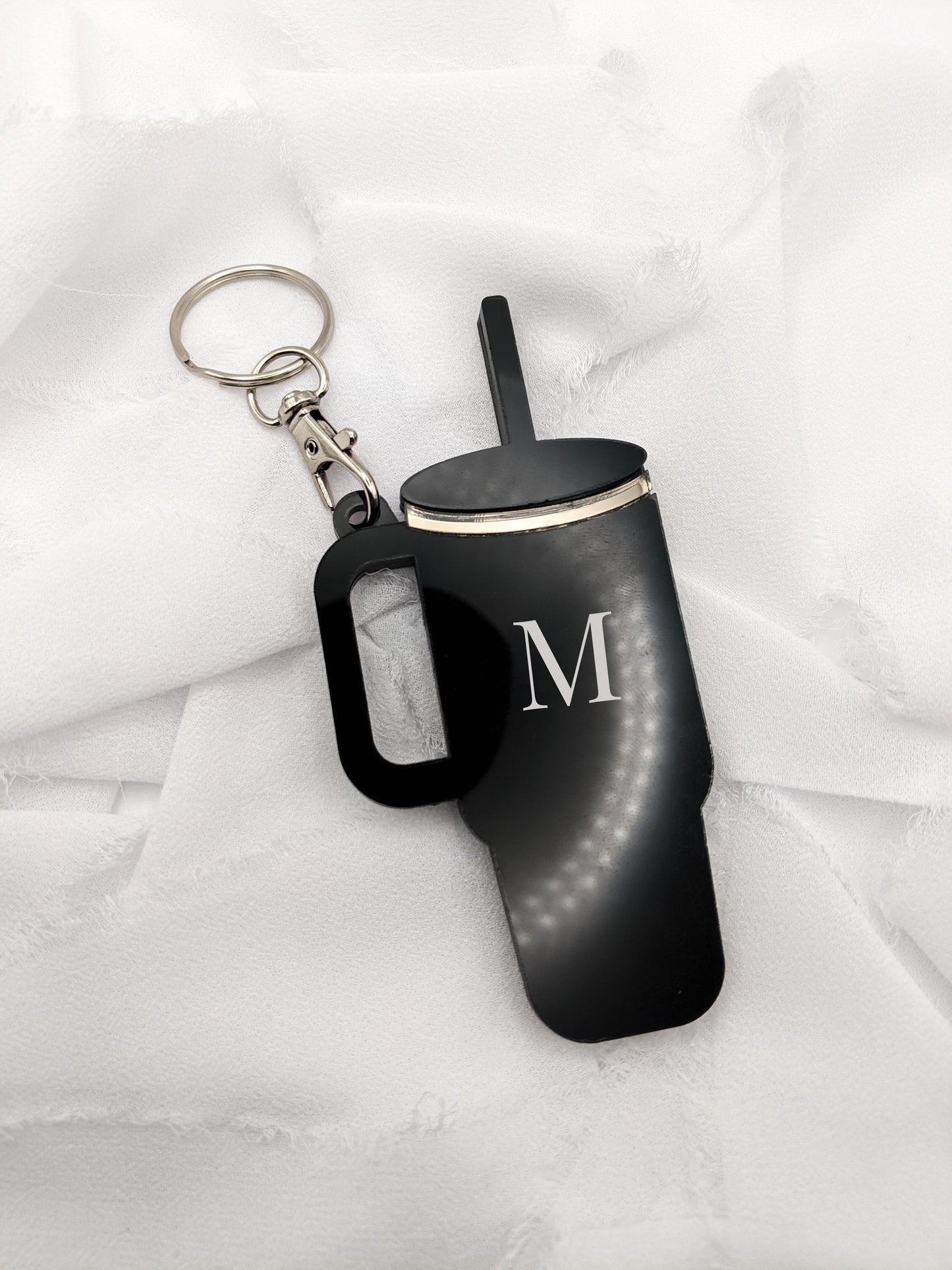 Custom Tumbler Keychain with Initial