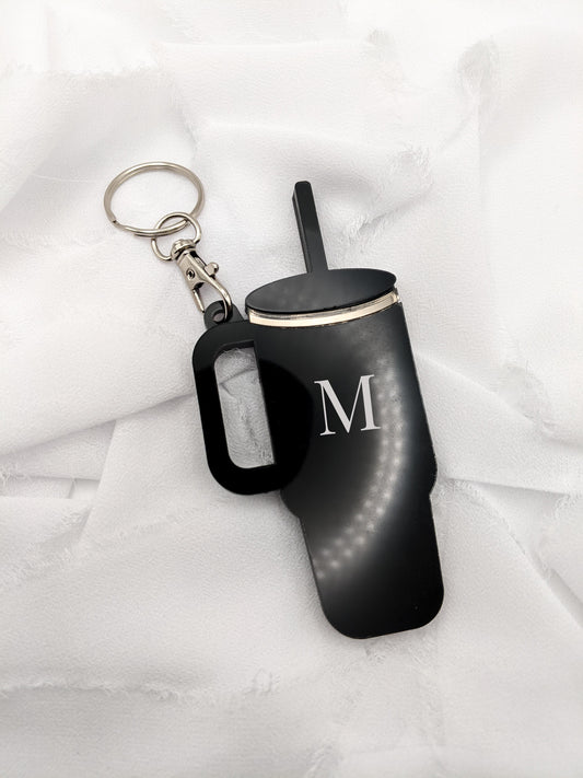 Custom Tumbler Keychain with Initial