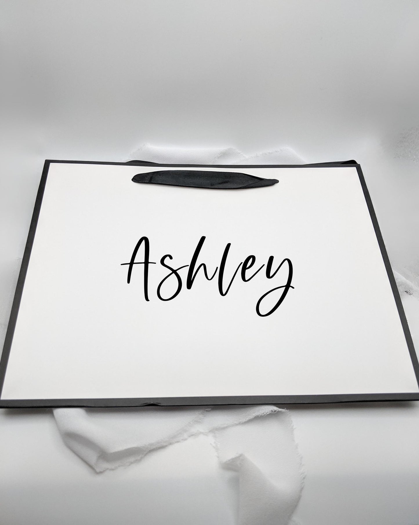 Personalized White & Black Gift Bag