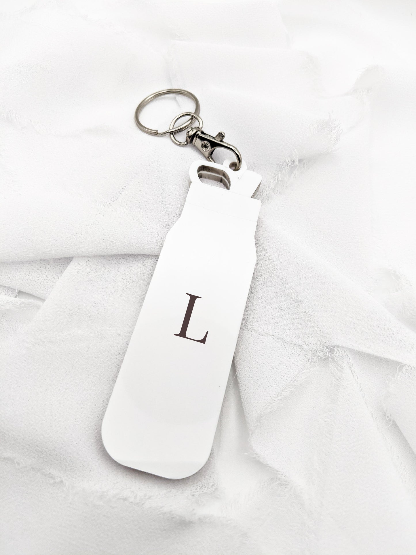 Custom Tumbler Keychain with Initial
