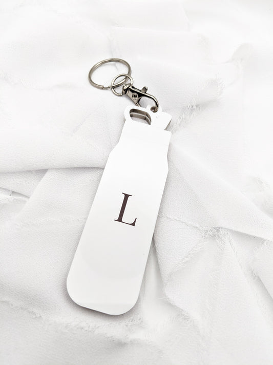 Custom Tumbler Keychain with Initial