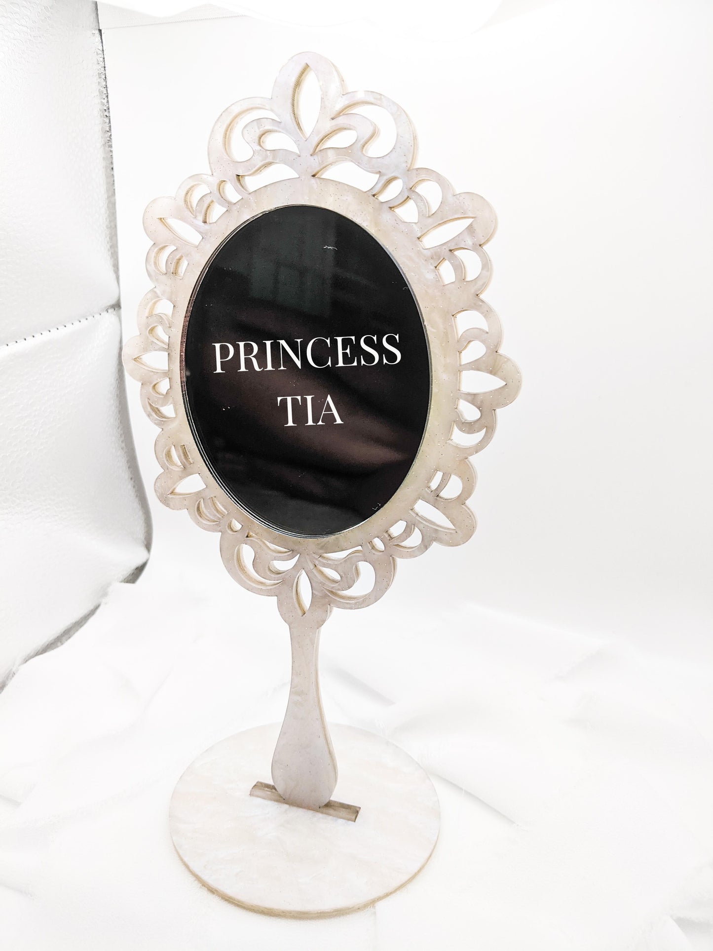 Custom Acrylic Mirror Sign on Stand, Personalized Event Display for Events