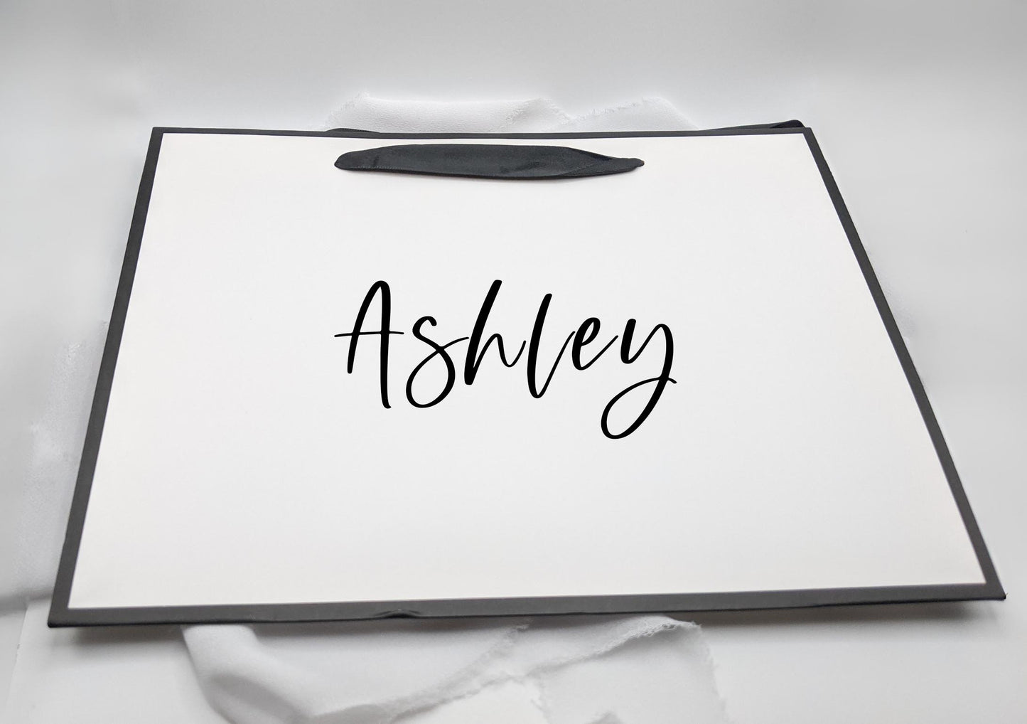 Personalized White & Black Gift Bag