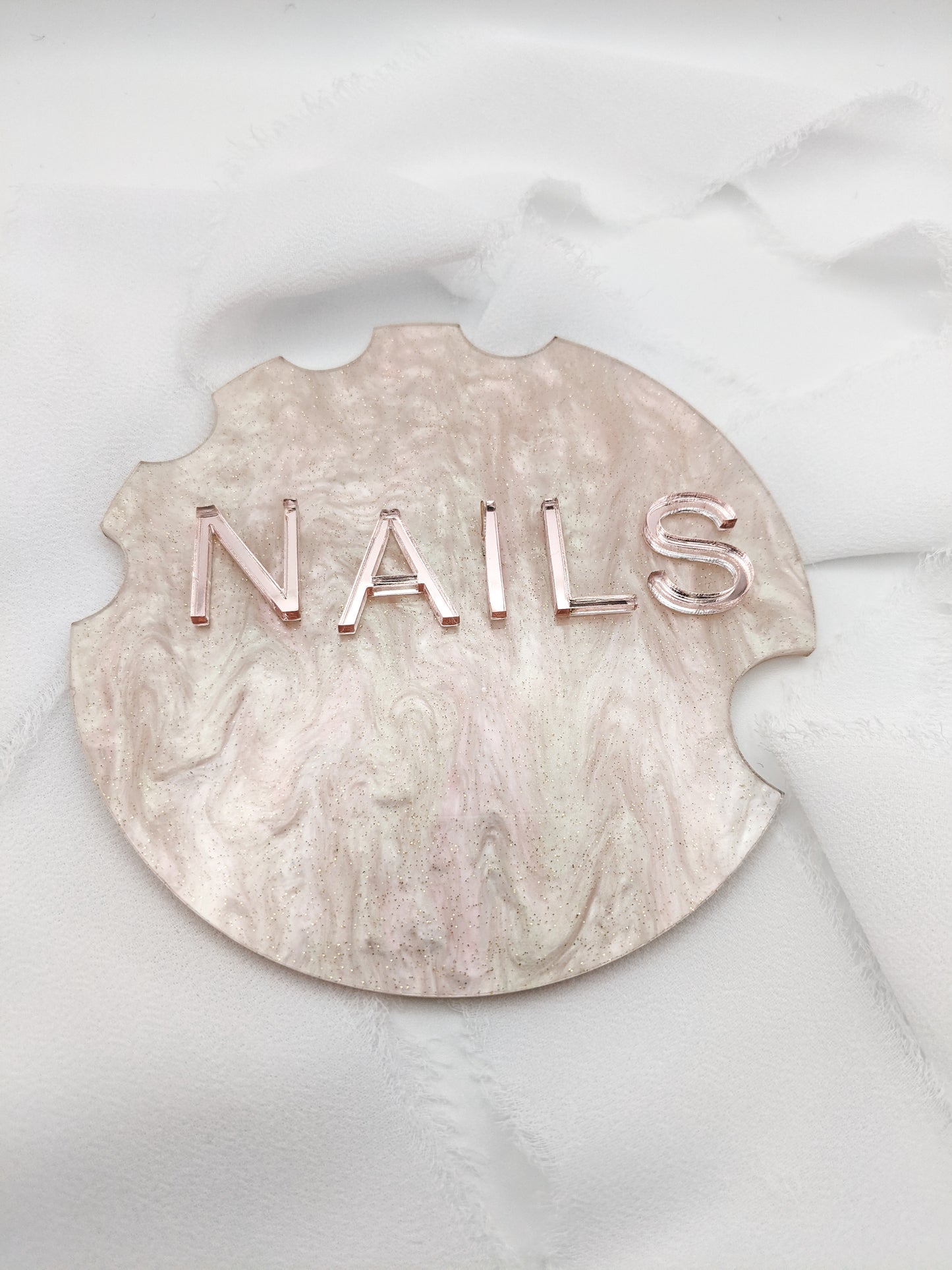 Acrylic Nail Photo Prop, Custom Round Display for Nail Techs