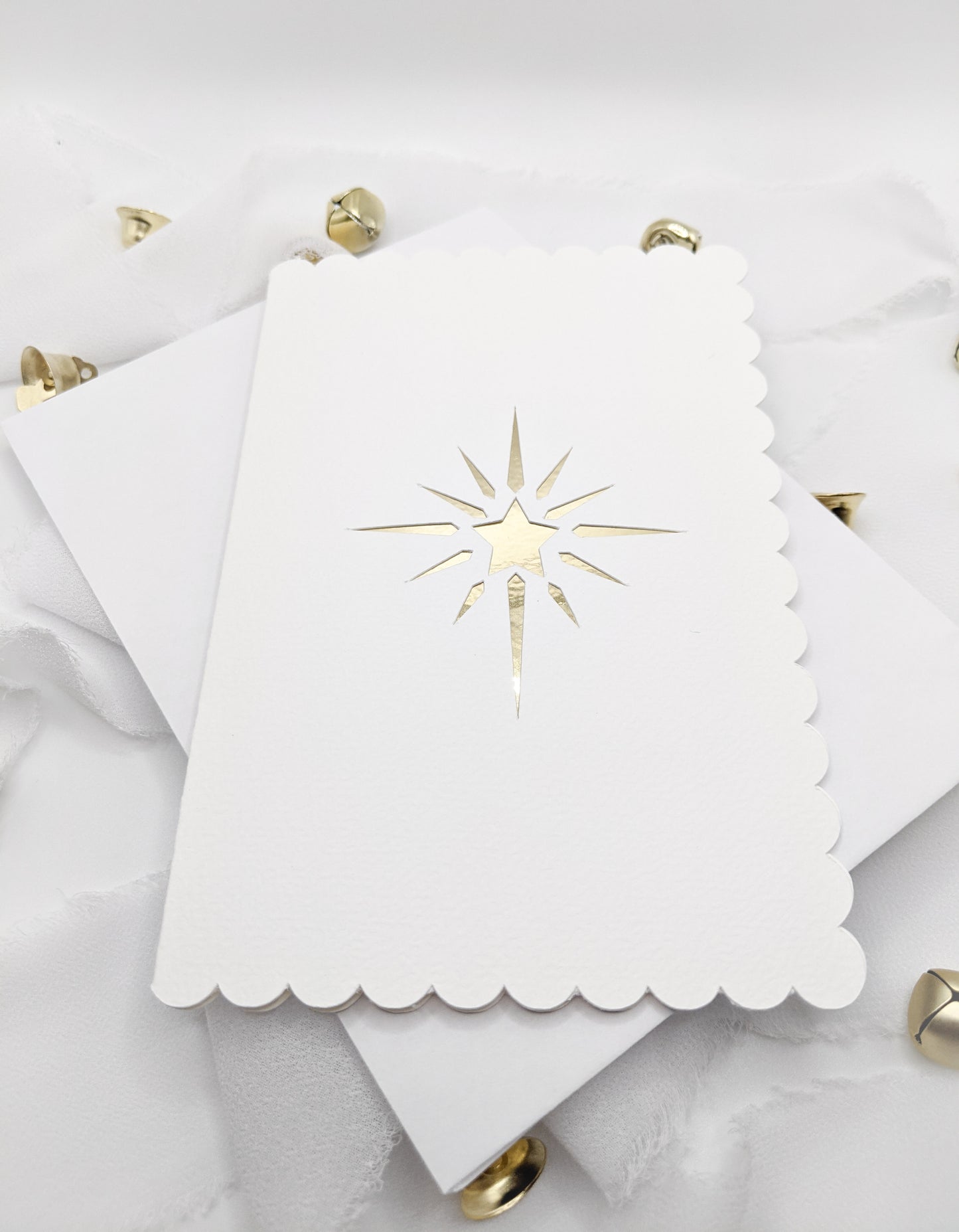Set of 4, Christmas Foil Cut-out Cards