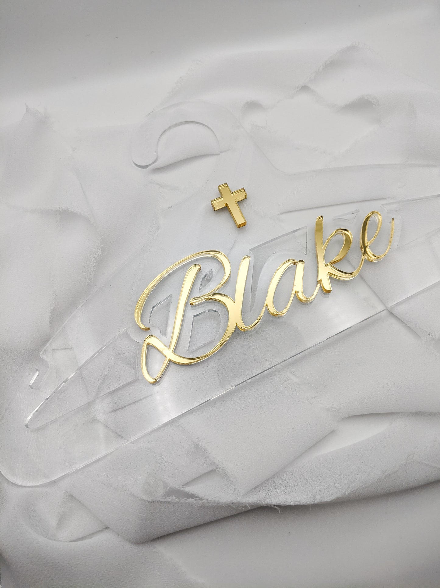 Custom Children’s Baptism Acrylic Hanger, Personalized Christening Keepsake