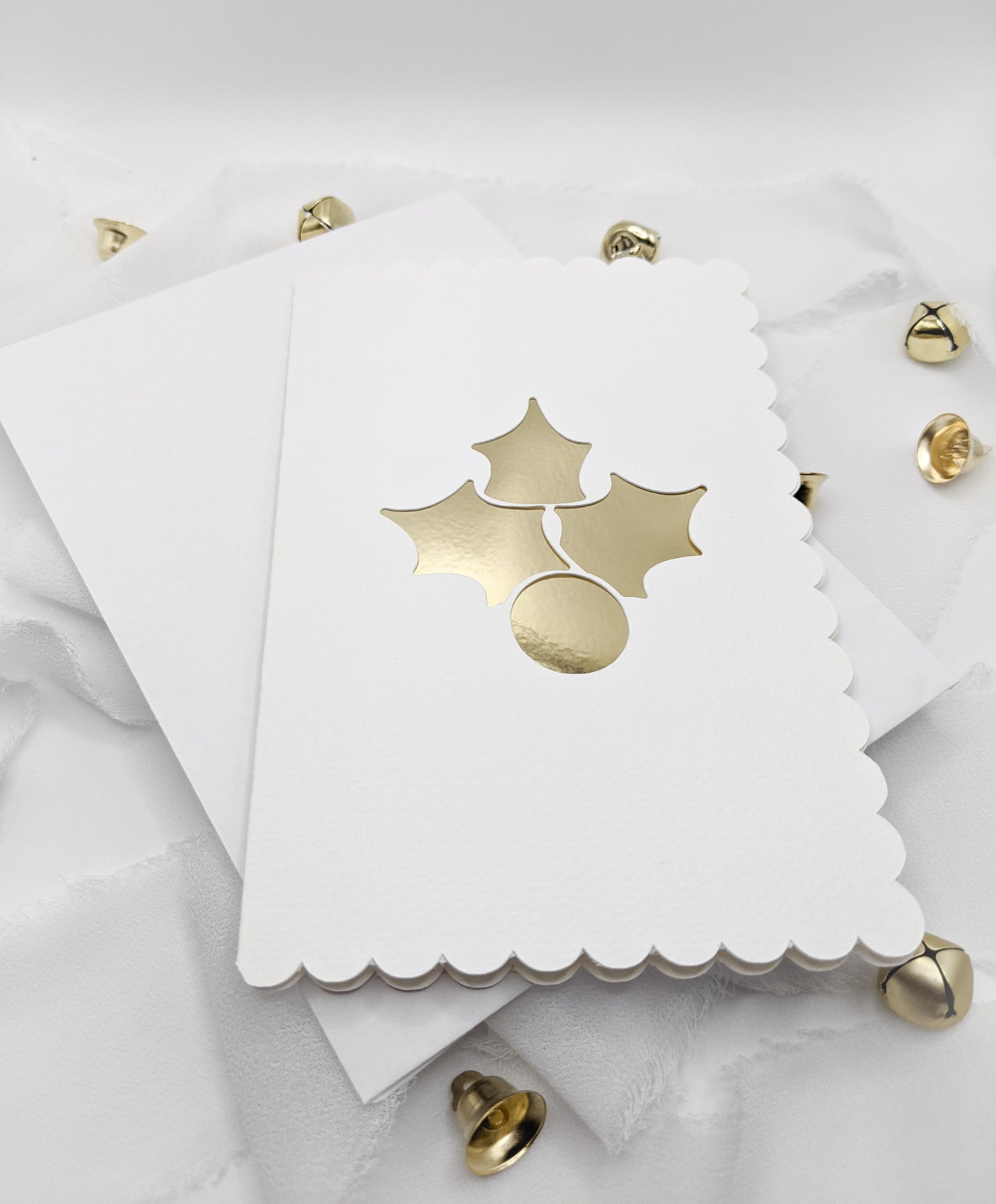 Set of 4, Christmas Foil Cut-out Cards