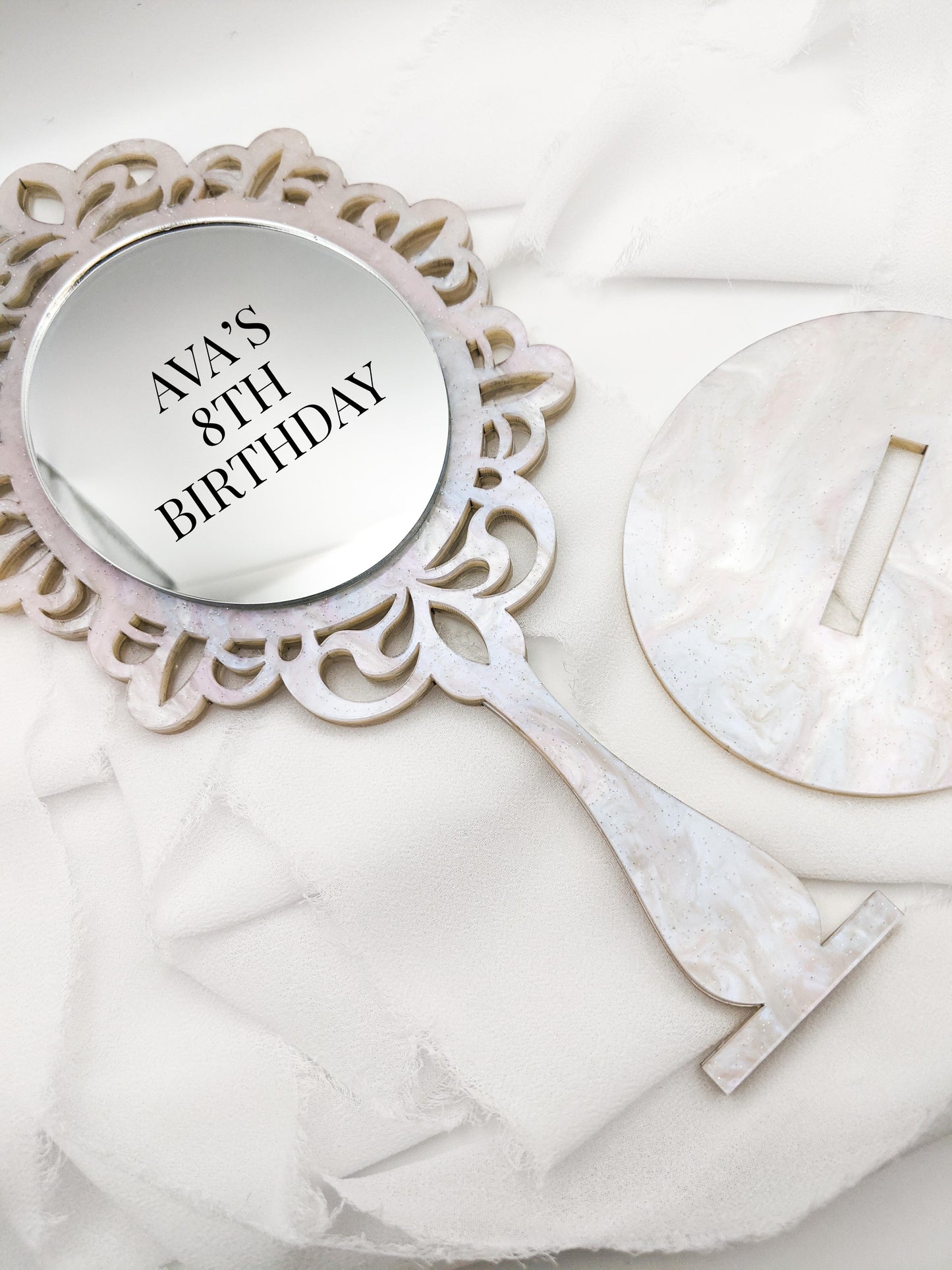 Custom Acrylic Mirror Sign on Stand, Personalized Event Display for Events