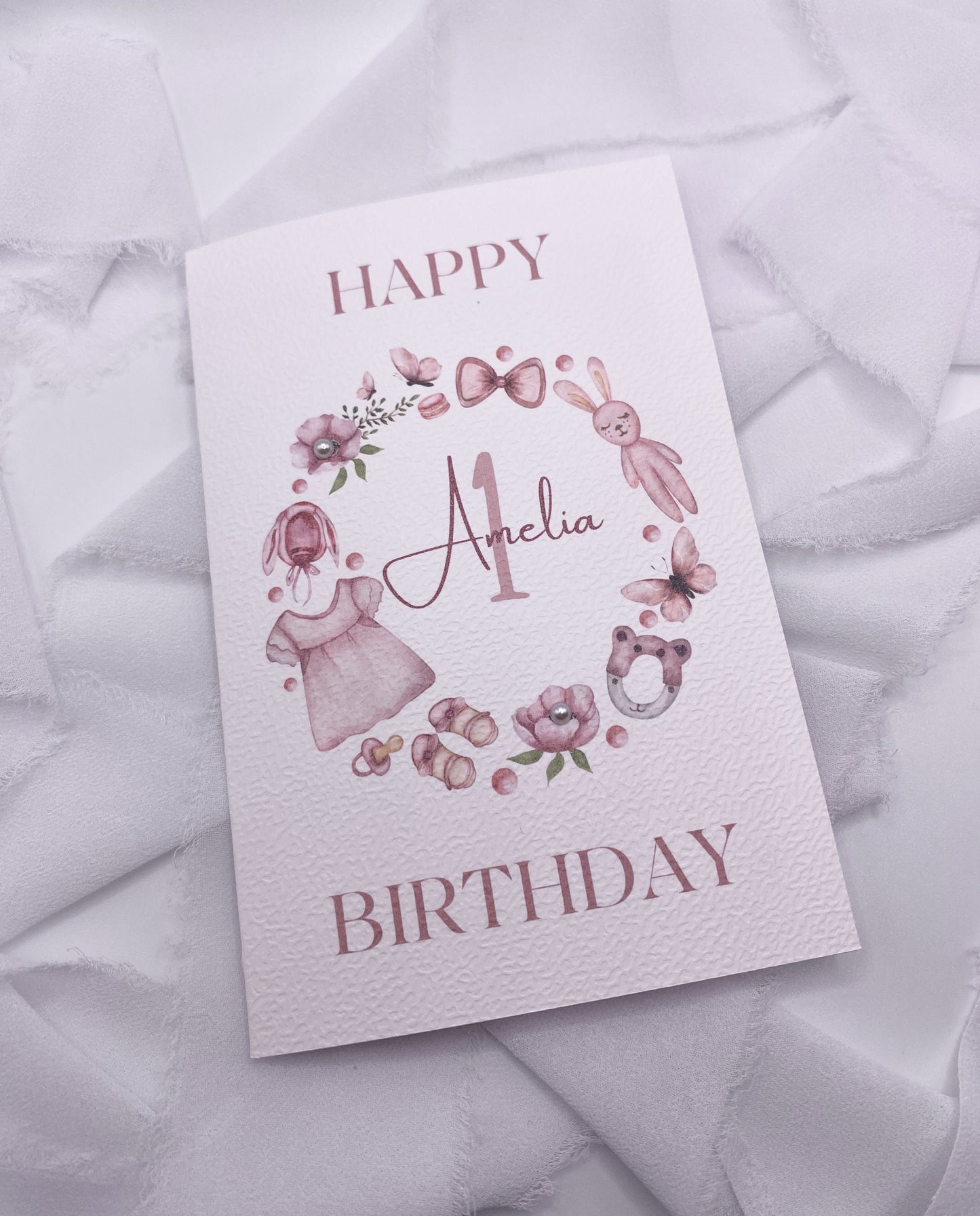 4”x6” Custom Pink Birthday Card