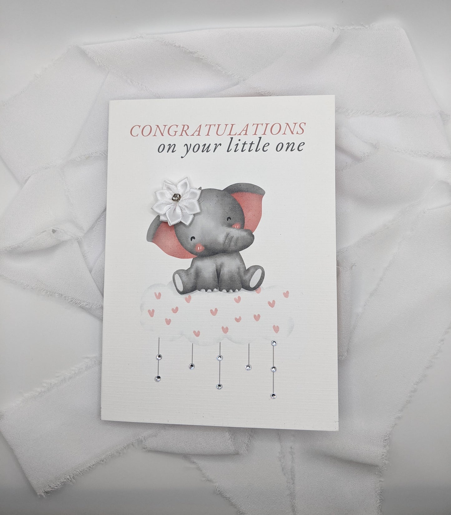 5"x7" Baby Shower Pink Elephant Card