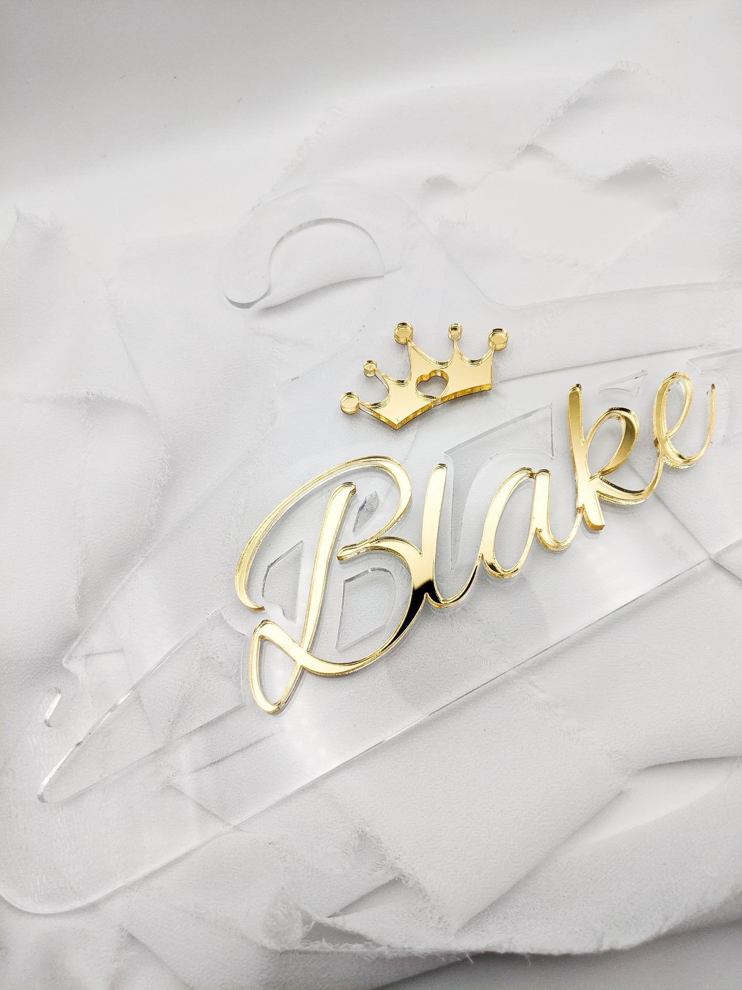 Custom Children’s Princess Crown Acrylic Hanger, Personalized Keepsake for Little Girls