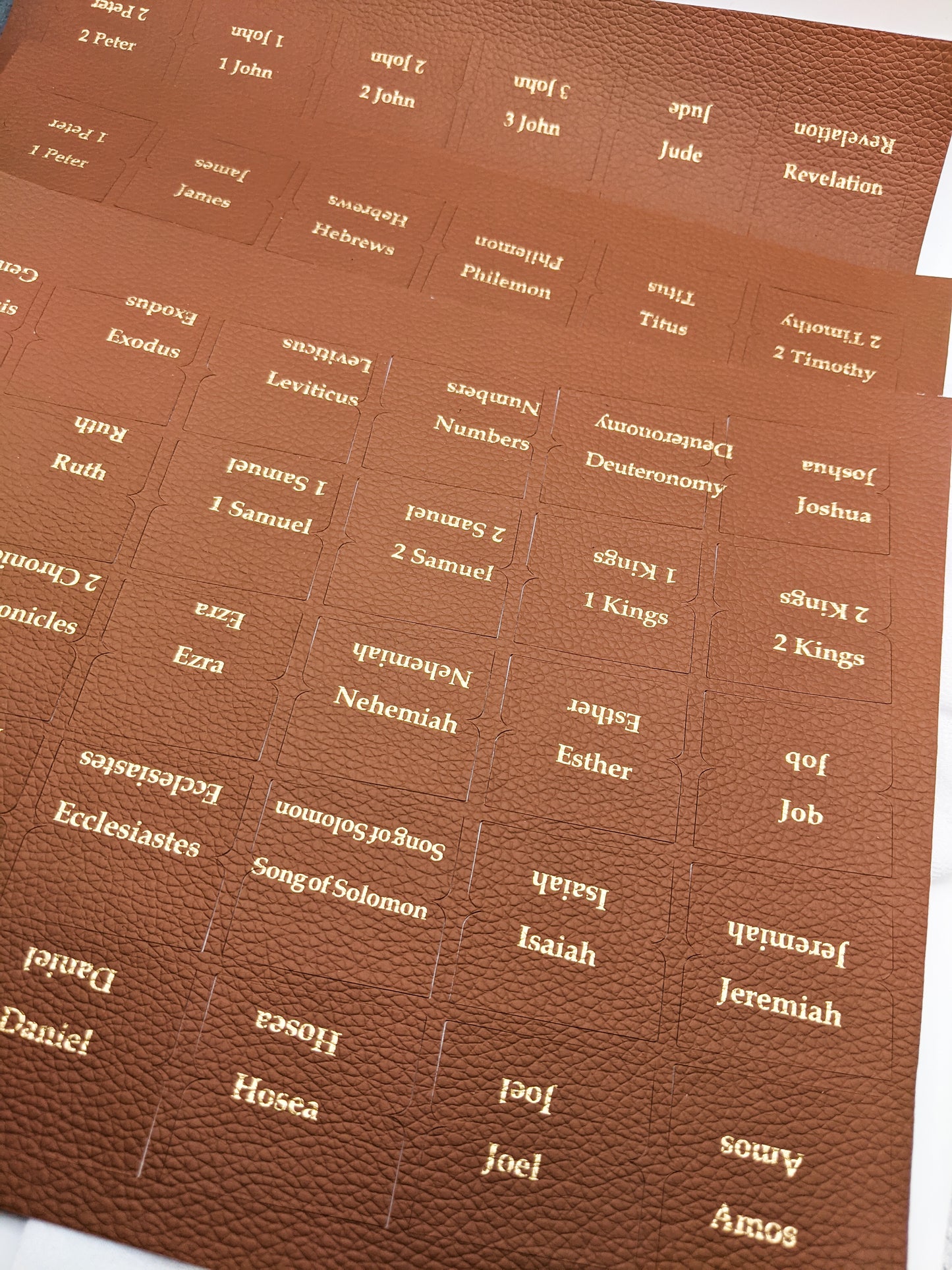 66 Faux-Leather Brown Bible Tabs