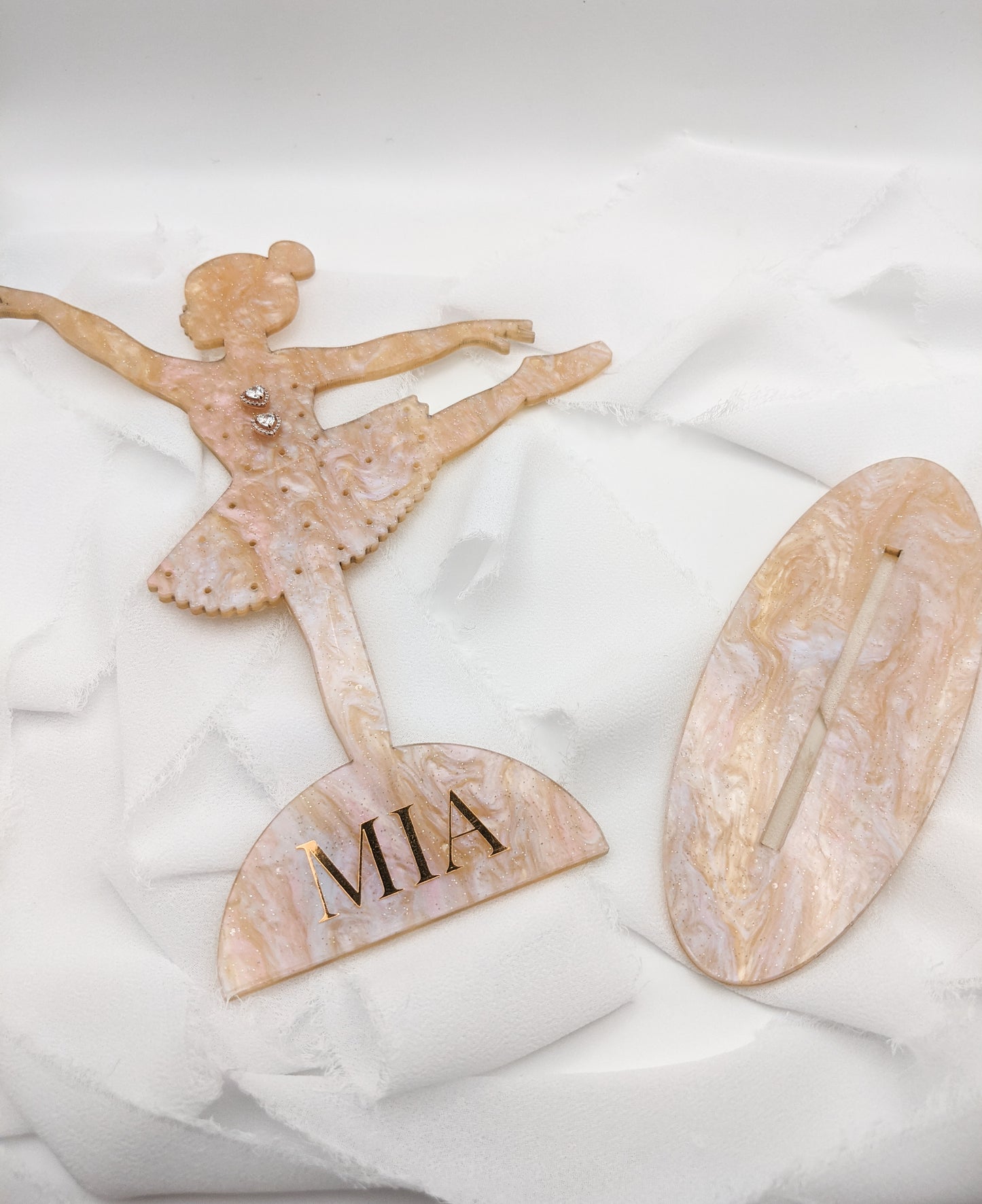 Ballerina Earring Holder, Personalized Acrylic Jewelry Stand for Girls