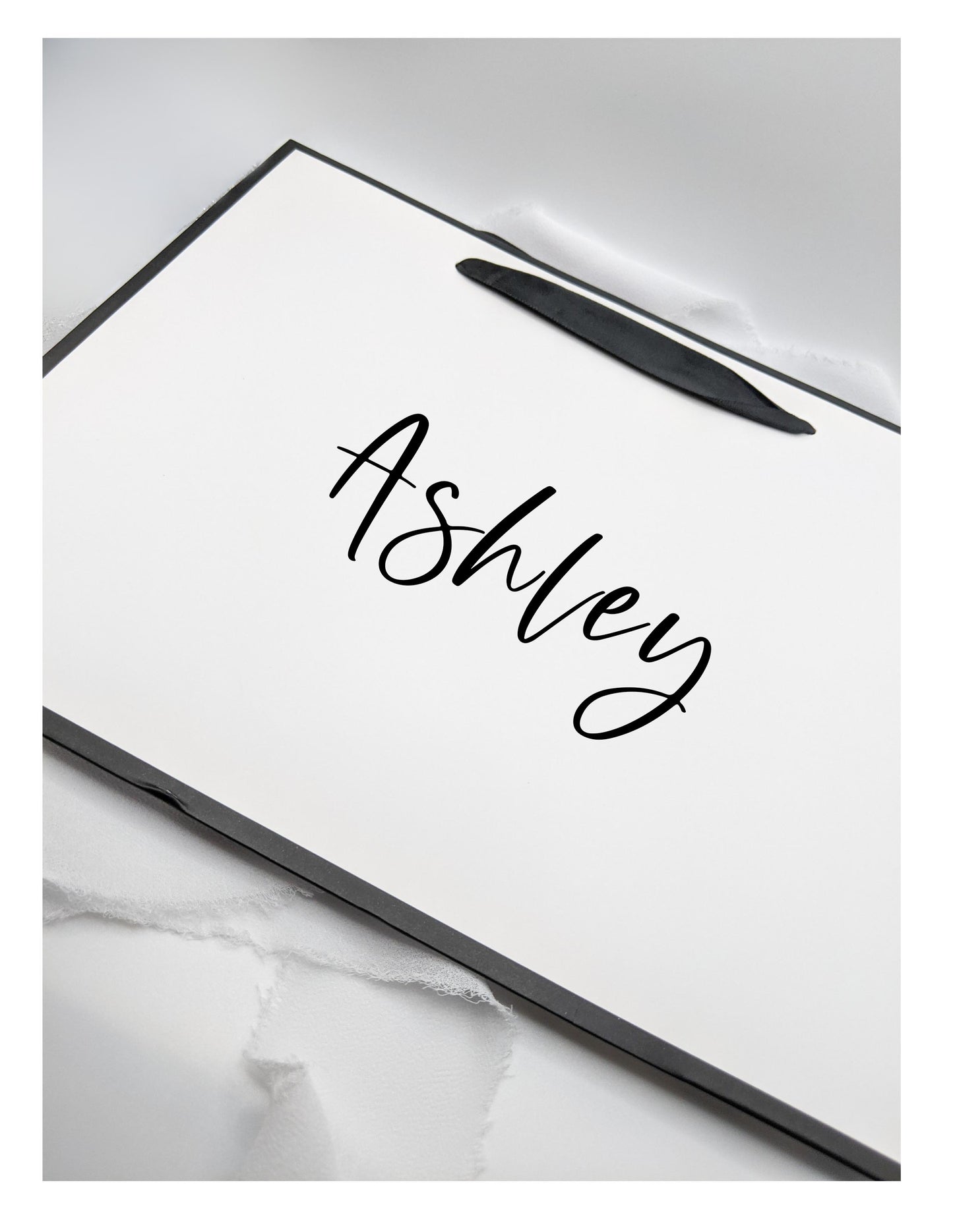 Personalized White & Black Gift Bag