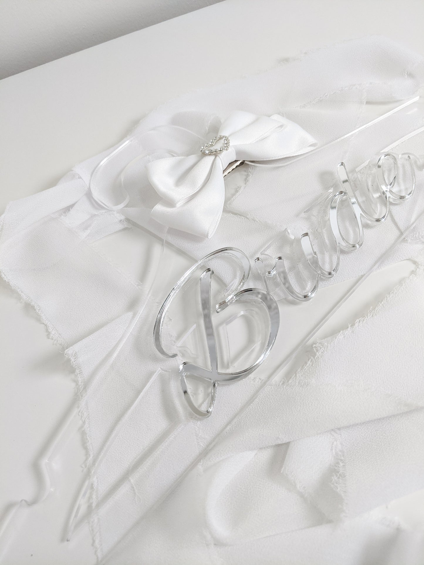 Custom Bride Acrylic Hanger with White Bow, Personalized Wedding Dress Hanger