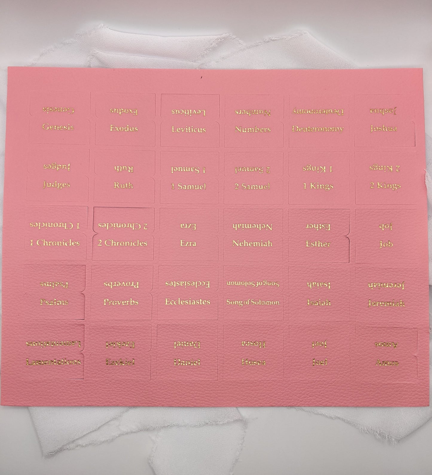 66 Faux-Leather Pink Bible Tabs