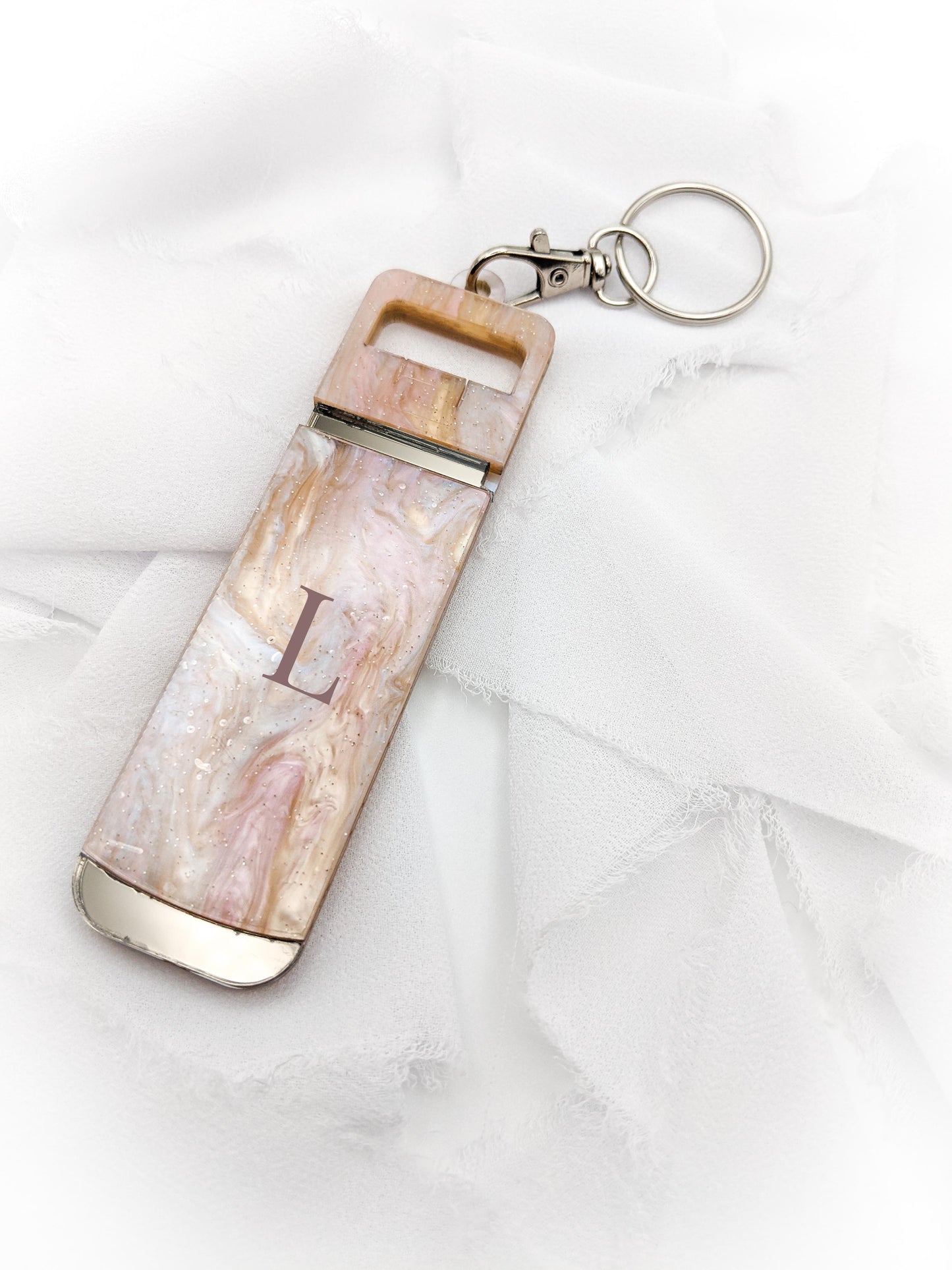 Custom Tumbler Keychain with Initial