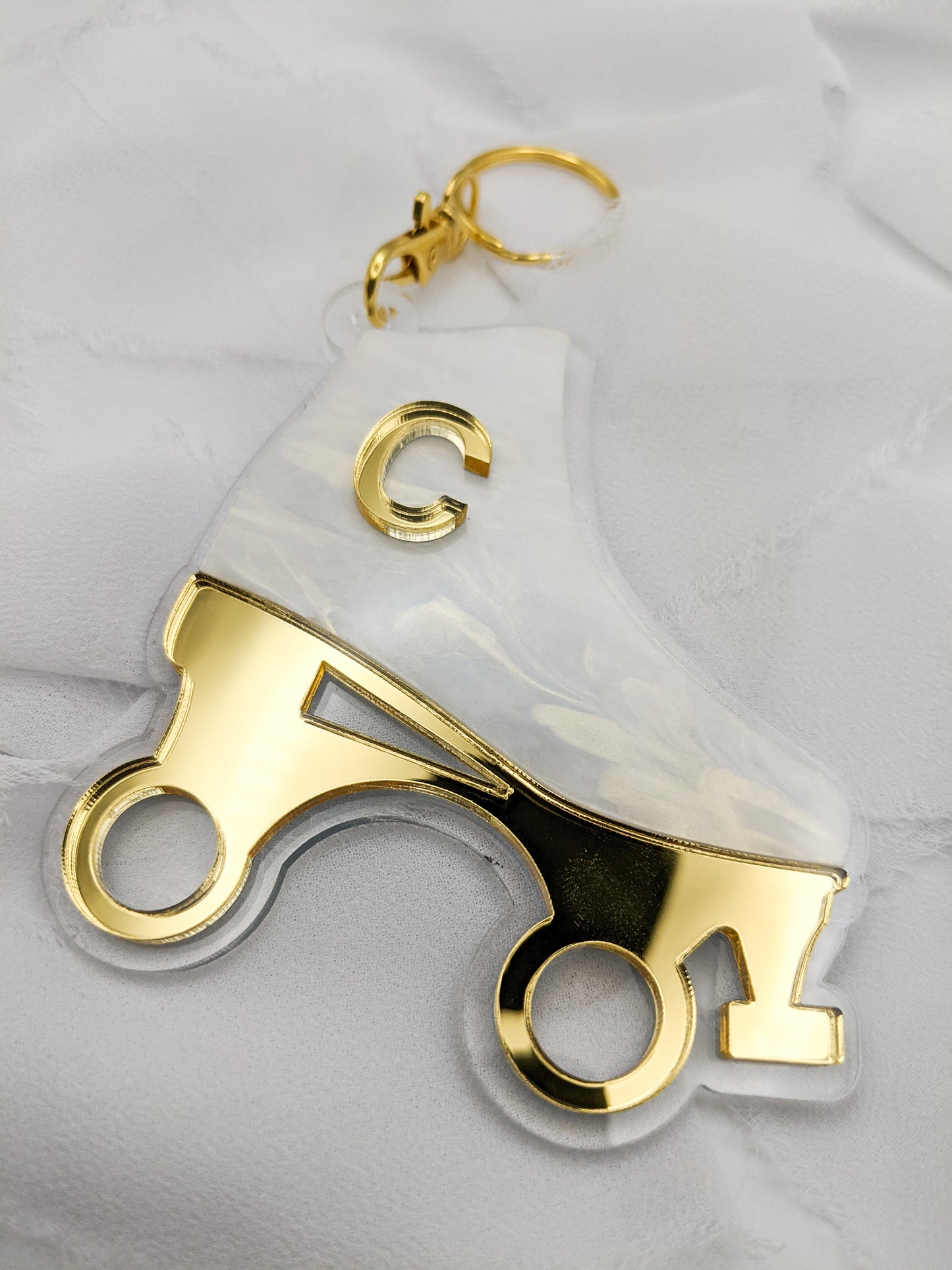 Custom Roller Skate Keychain with Initial