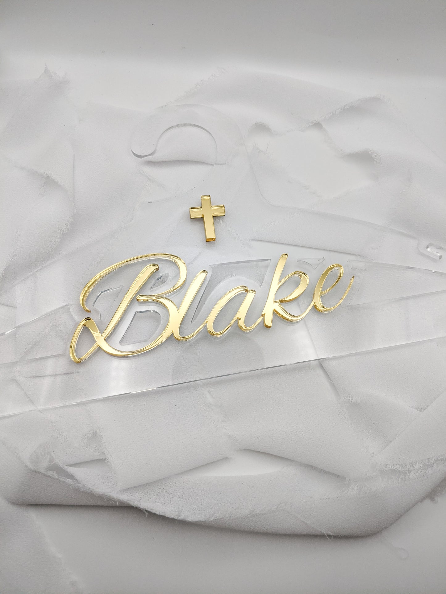 Custom Children’s Baptism Acrylic Hanger, Personalized Christening Keepsake