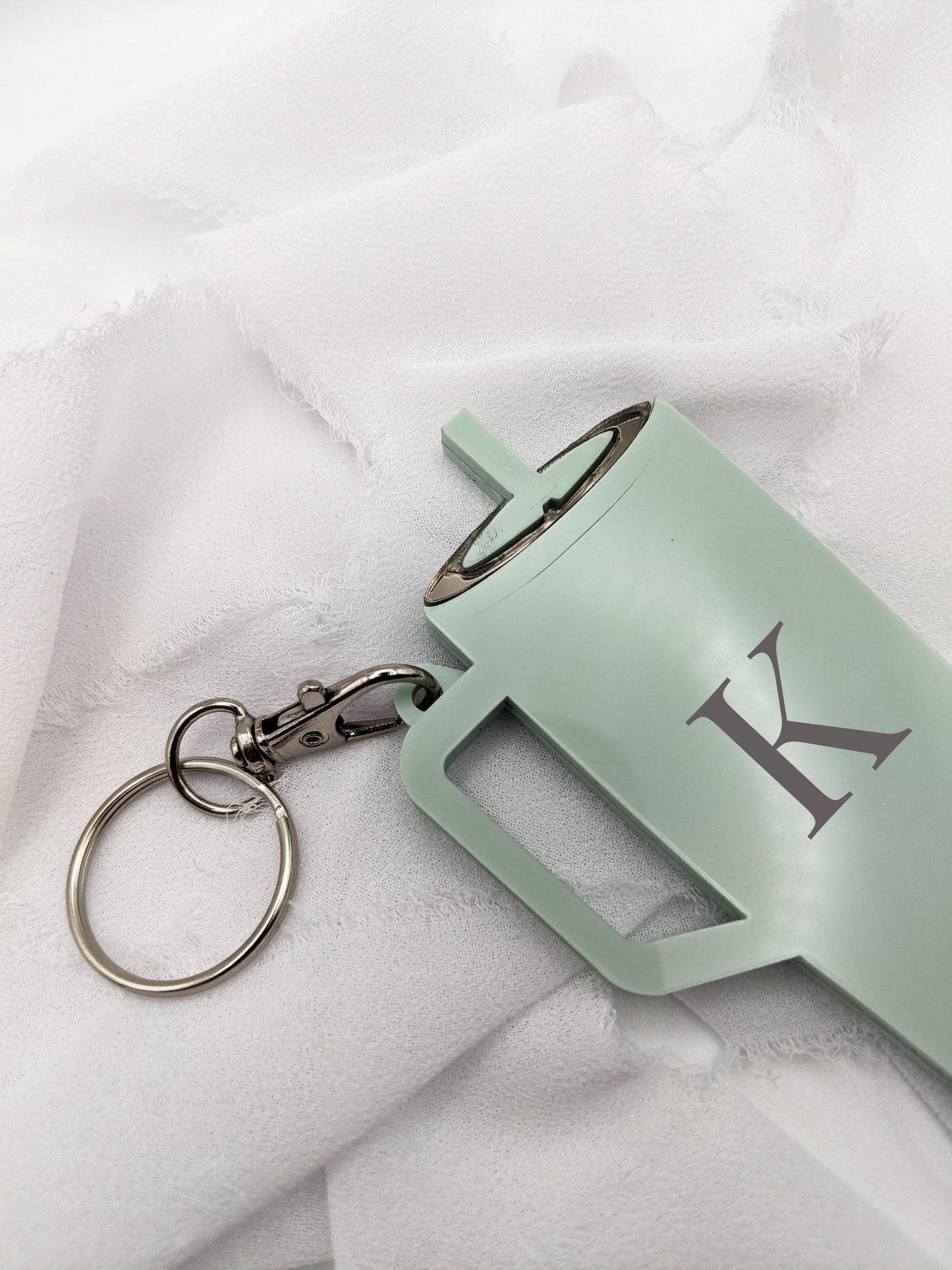 Custom Tumbler Keychain with Initial