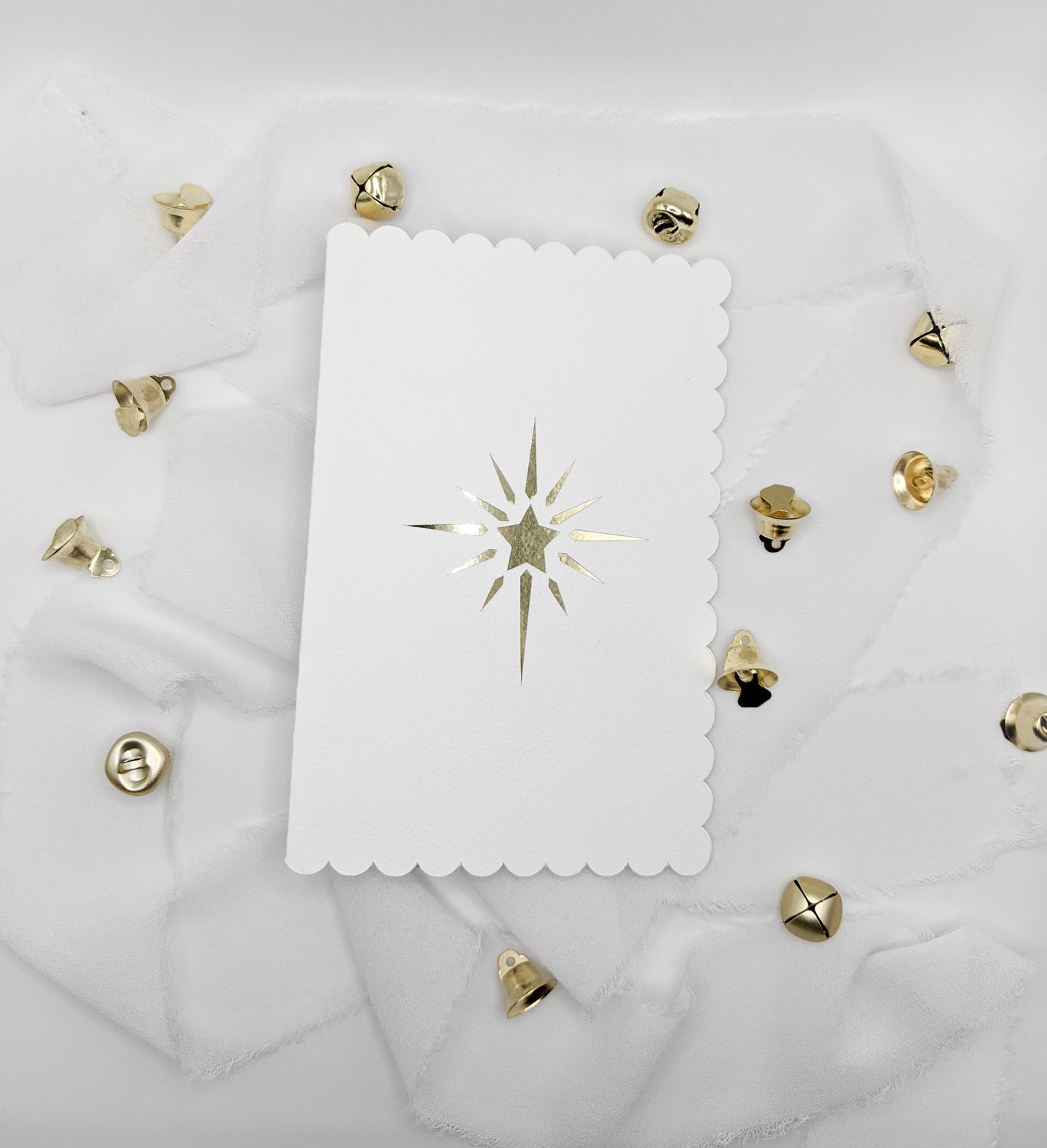 Set of 4, Christmas Foil Cut-out Cards