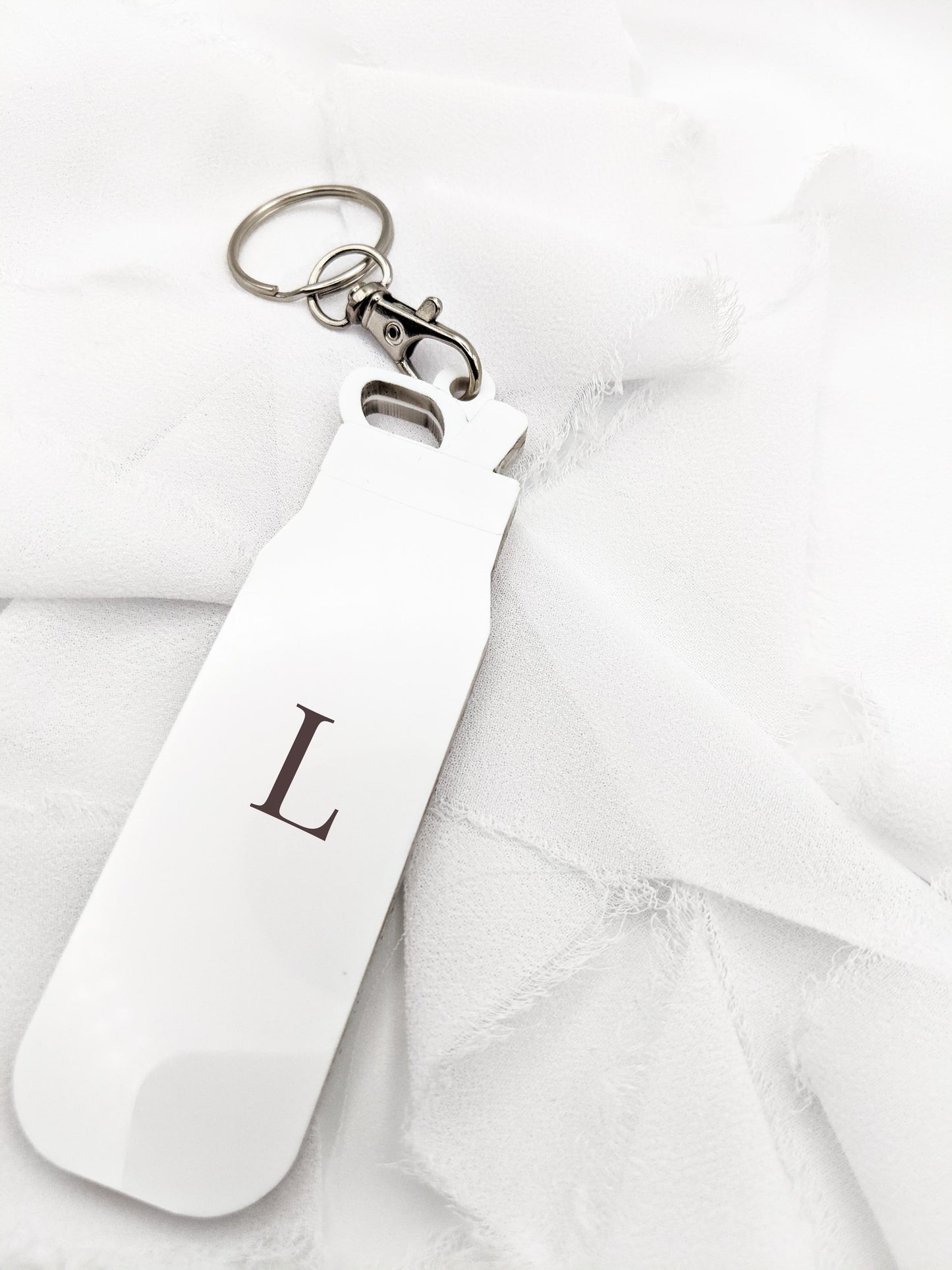 Custom Tumbler Keychain with Initial