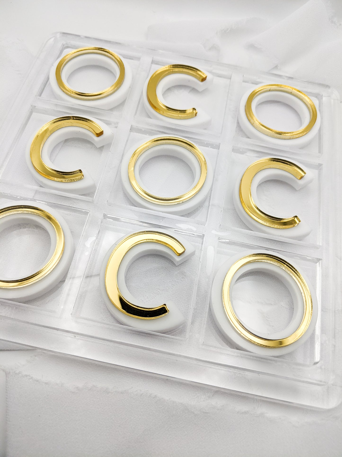 Custom Initials Acrylic Tic Tac Toe Game, Personalized Wedding Gift