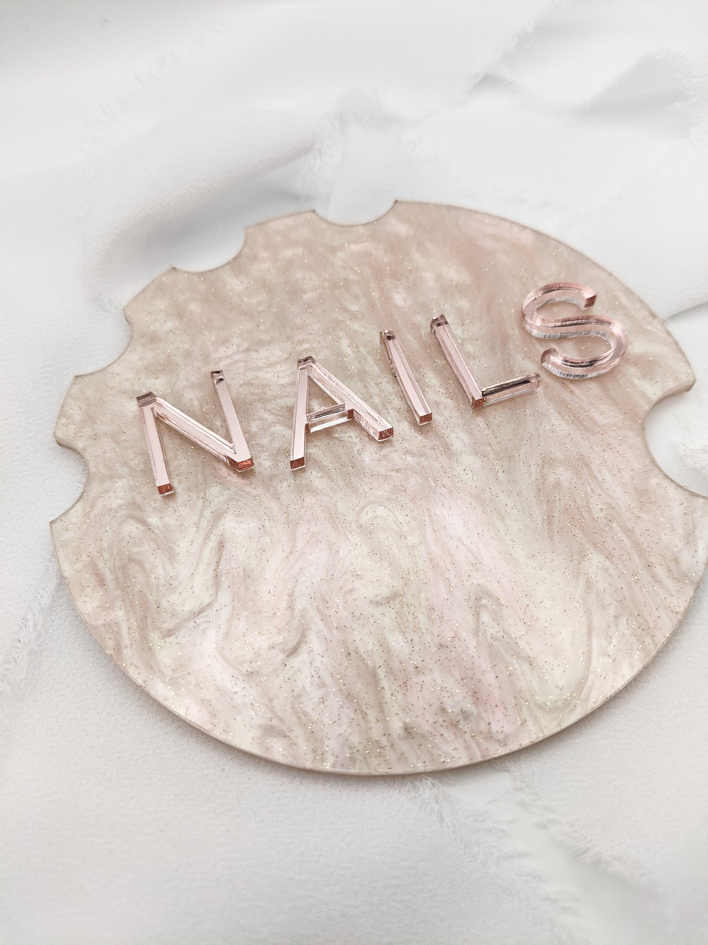 Acrylic Nail Photo Prop, Custom Round Display for Nail Techs