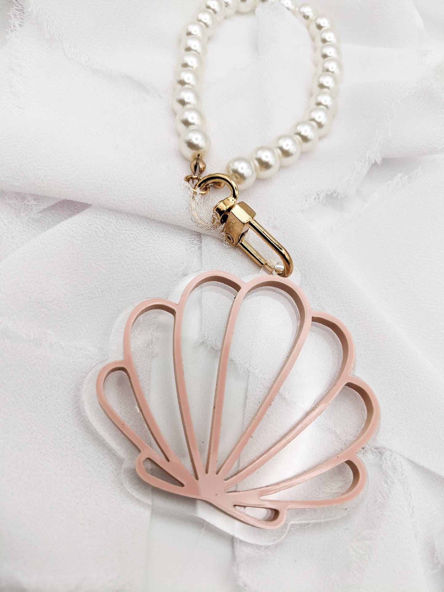 Custom Shell Keychain, Personalized Acrylic Beach Charm