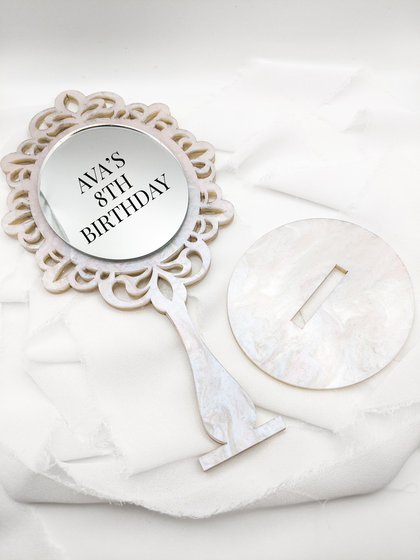 Custom Acrylic Mirror Sign on Stand, Personalized Event Display for Events