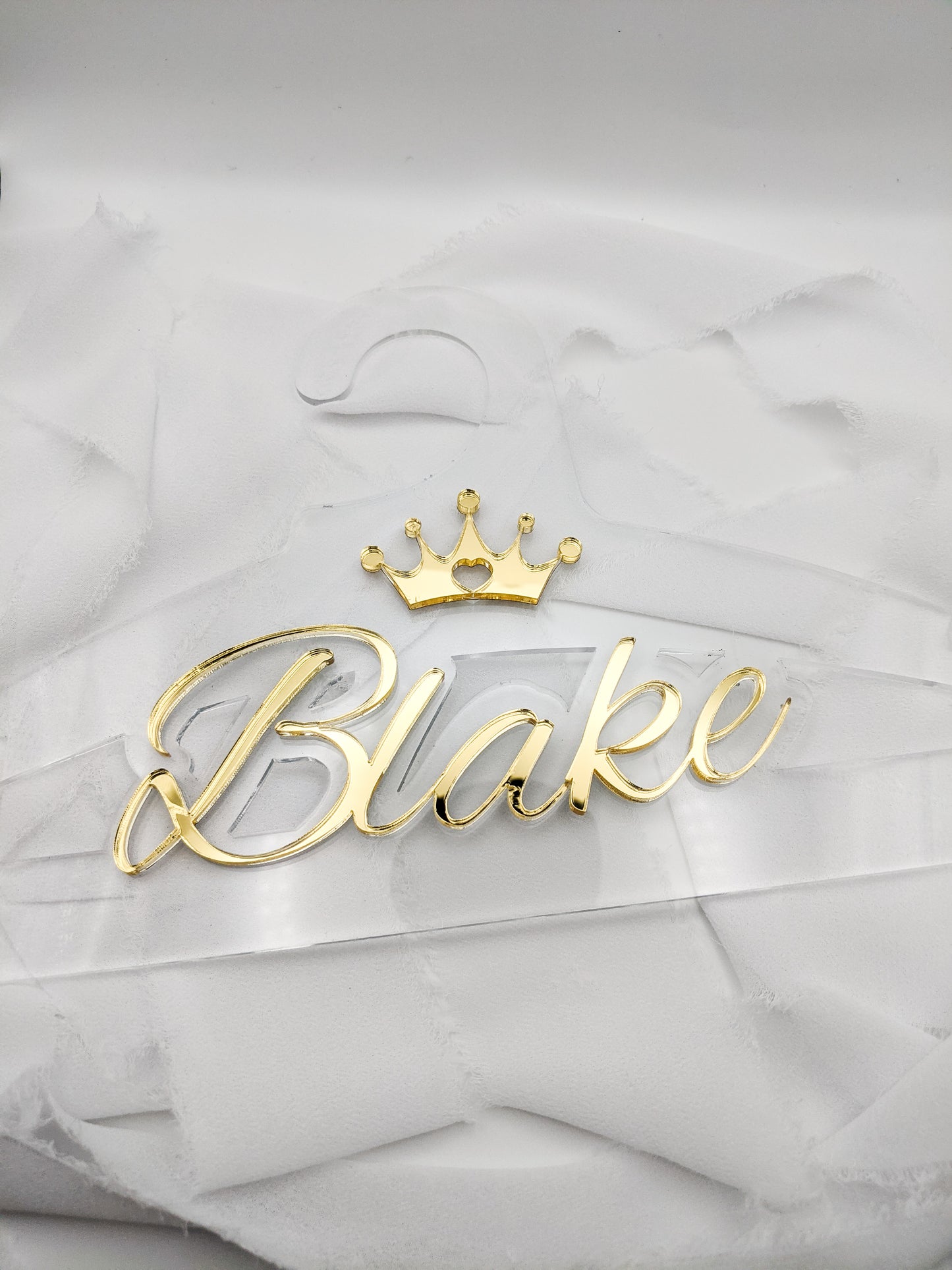 Custom Children’s Princess Crown Acrylic Hanger, Personalized Keepsake for Little Girls