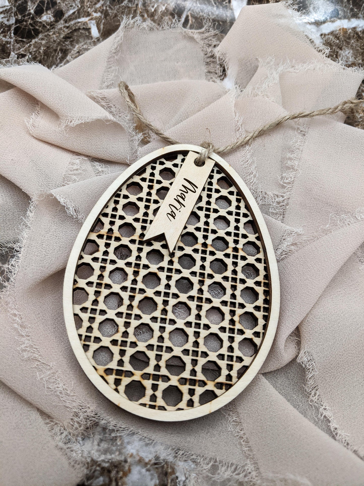 Custom Easter Egg Wood Tag