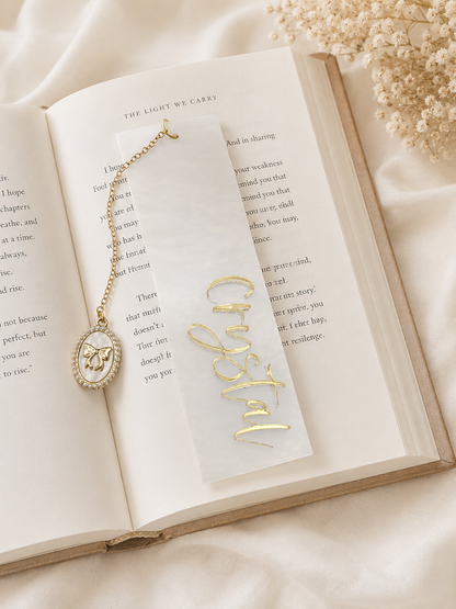 Personalized Acrylic Bookmark with Charm, Custom Name Bookmark, Reader Gift, Book Lover Gift