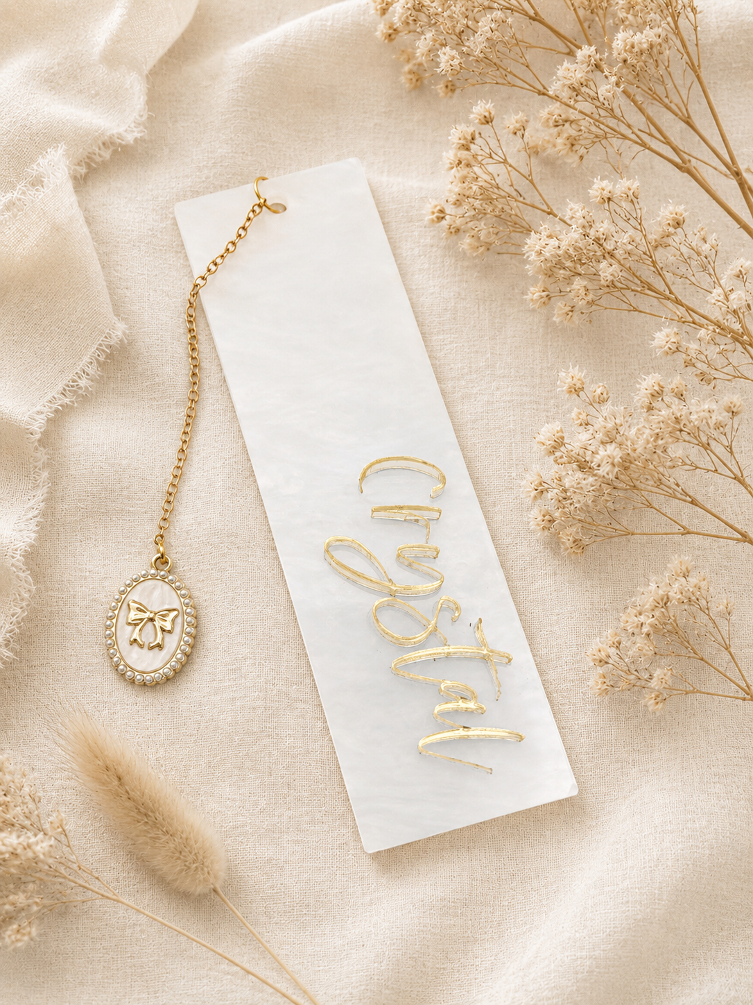 Personalized Acrylic Bookmark with Charm, Custom Name Bookmark, Reader Gift, Book Lover Gift