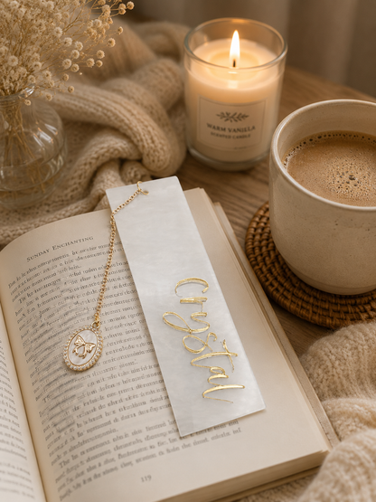 Personalized Acrylic Bookmark with Charm, Custom Name Bookmark, Reader Gift, Book Lover Gift
