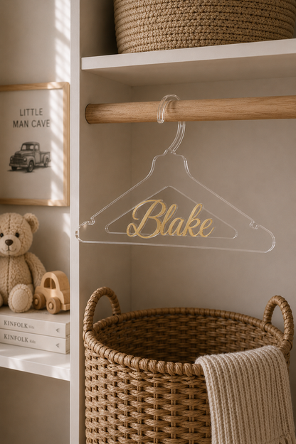 Personalized Children's Acrylic Hanger, Custom Name Baby & Kids Hanger