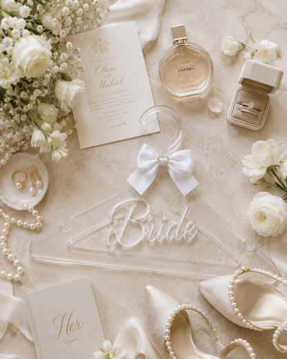 Personalized Bride Acrylic Hanger, Custom Wedding Dress Hanger