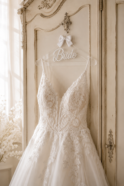 Personalized Bride Acrylic Hanger, Custom Wedding Dress Hanger