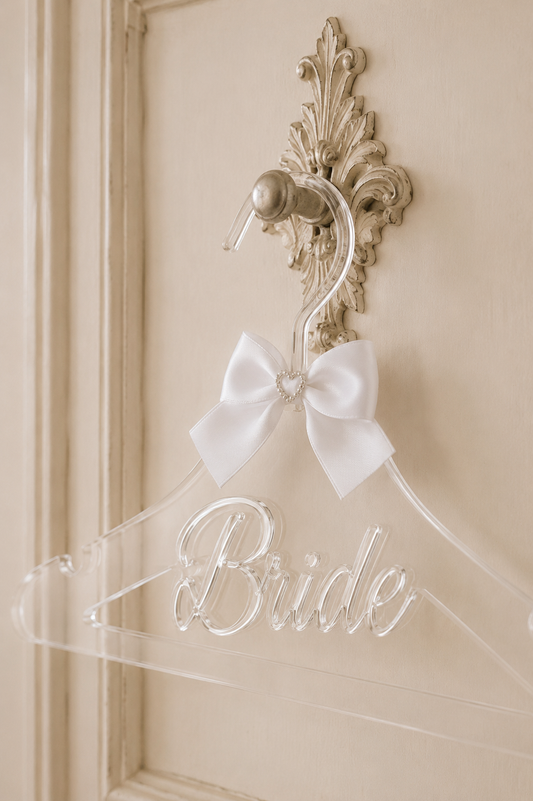 Personalized Bride Acrylic Hanger, Custom Wedding Dress Hanger