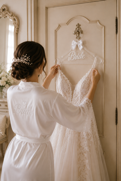 Personalized Bride Acrylic Hanger, Custom Wedding Dress Hanger