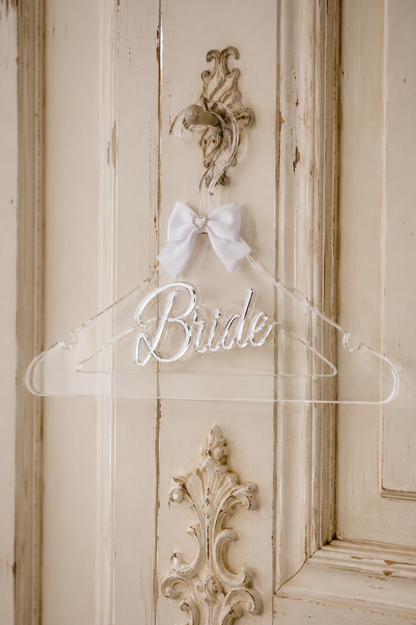 Personalized Bride Acrylic Hanger, Custom Wedding Dress Hanger