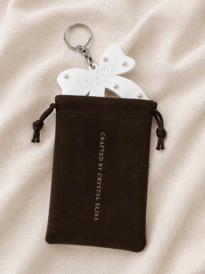 Personalized Pearl Bow Keychain, Custom Name Gift