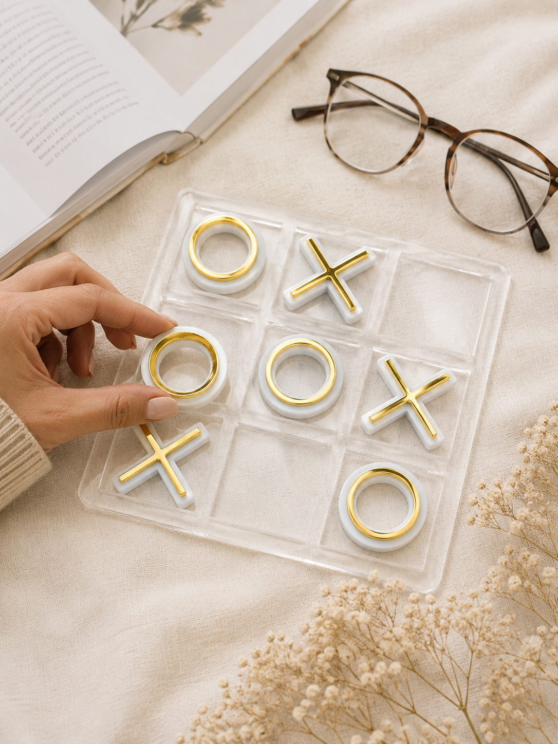 Custom Initial Acrylic Tic Tac Toe Game