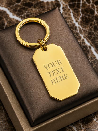 The Signature Tag Keychain, Custom Engraved Keychain with Name or Photo