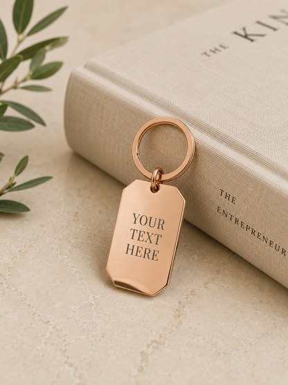 The Signature Tag Keychain, Custom Engraved Keychain with Name or Photo