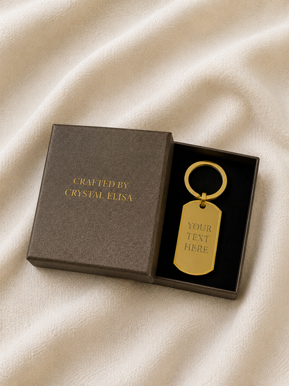 The Signature Tag Keychain, Custom Engraved Keychain with Name or Photo
