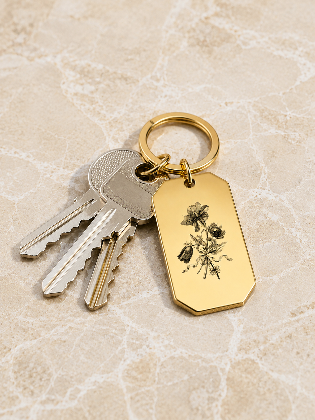 The Signature Tag Keychain, Custom Engraved Keychain with Name or Photo
