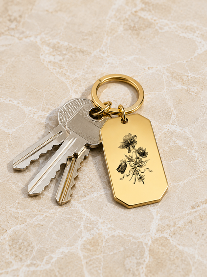 The Signature Tag Keychain, Custom Engraved Keychain with Name or Photo