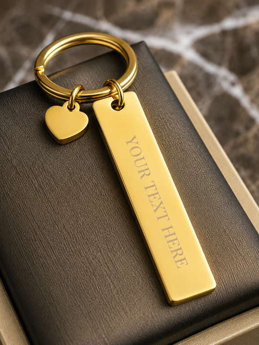 The Linea Signature Keychain, Custom Engraved Line Keychain with Name or Photo